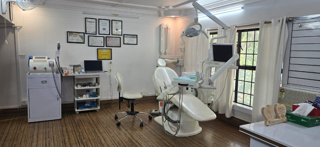 Close up of advanced digital dental chair